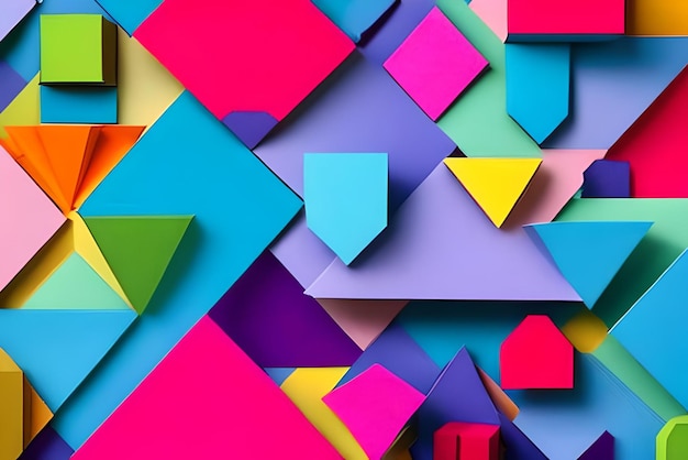 Foto fondo abstracto con formas de papel de colores