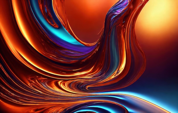 Fondo abstracto fractal con ondas