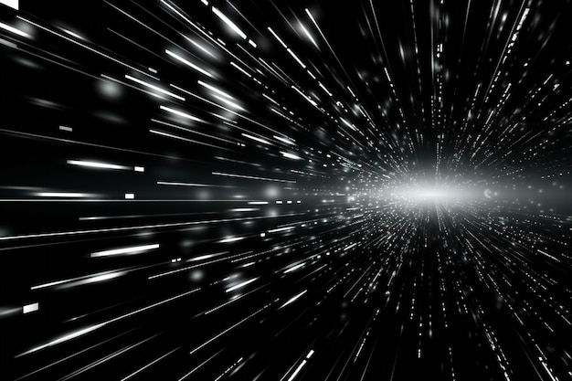 Fondo abstracto futurista con líneas de velocidad y efecto bokeh