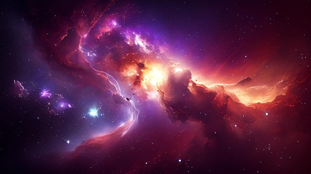Fondo abstracto de la galaxia de la nebulosa del espacio exterior abstracto IA generativa