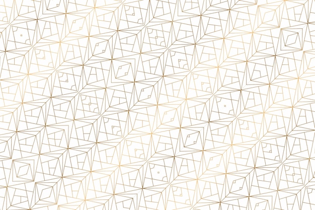 Foto fondo abstracto geométrico dorado sobre blanco. patrón para decoración y diseño, patrón simétrico de color dorado.