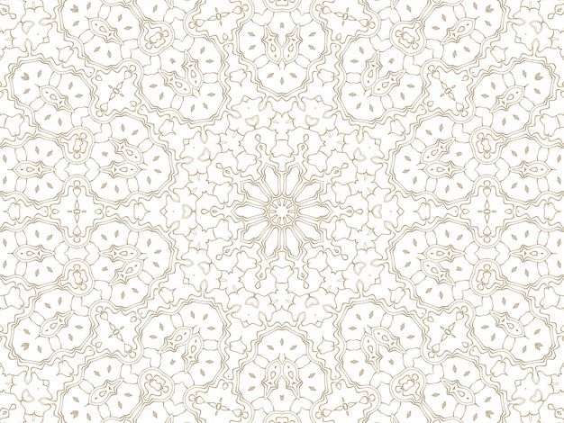 Fondo abstracto geométrico dorado sobre blanco. Patrón para decoración y diseño, patrón simétrico de color dorado.
