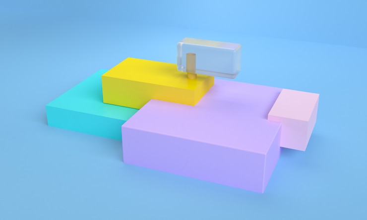 Foto el fondo abstracto geométrico primitivo minimalista, 3d rinde.