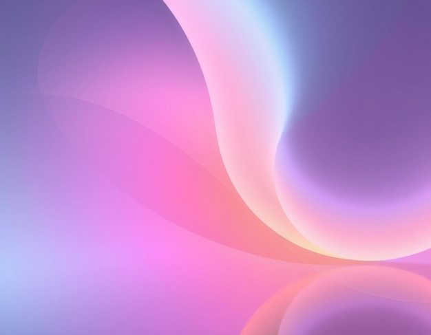 Fondo abstracto con gradiente púrpura rosado y azul claro y formas curvas