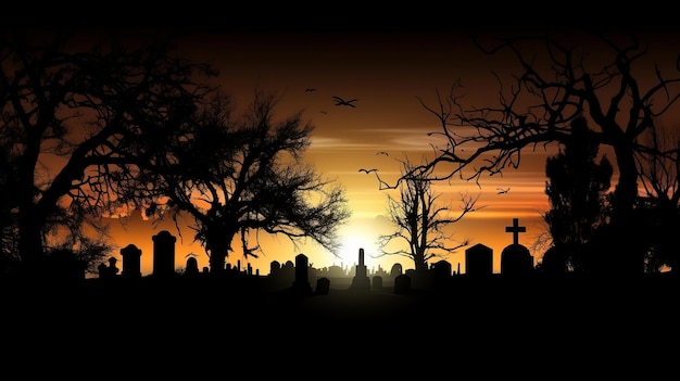 Fondo abstracto de Halloween de Graveyard AI Generation