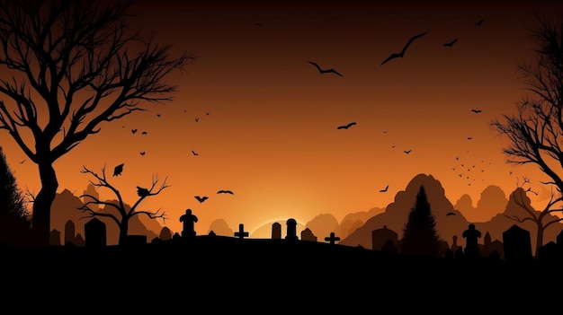 Fondo abstracto de Halloween de Graveyard AI Generation