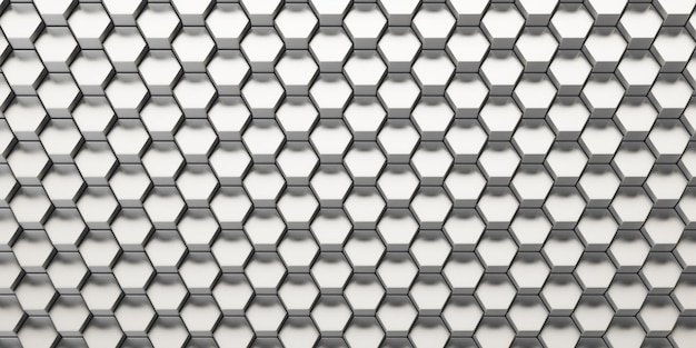 Fondo abstracto hexagonal geométrico blanco Patrón poligonal de superficie con hexágonos brillantes