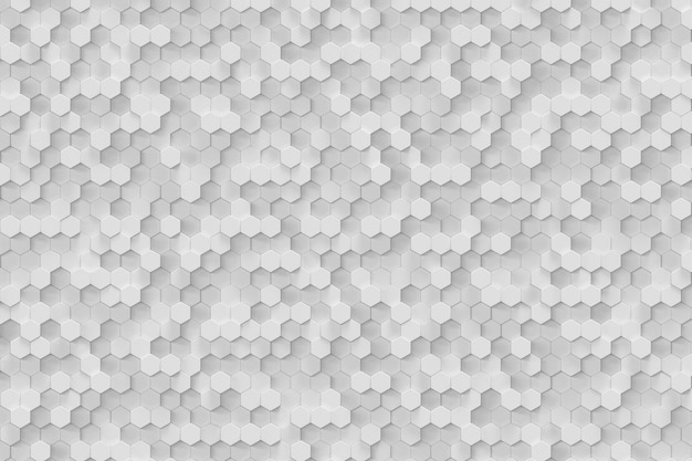 Fondo abstracto hexagonal geométrico blanco, representación 3d