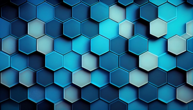 Foto fondo abstracto hexagonal de panal azul generativo ai