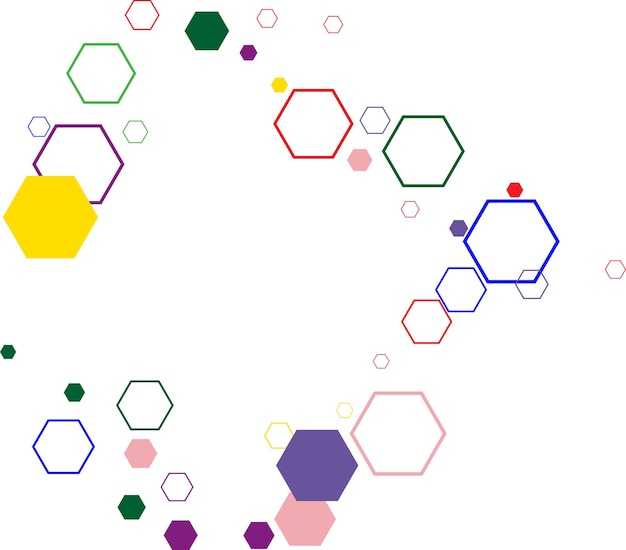 Fondo abstracto con hexágono colorido