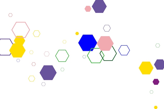 Fondo abstracto con hexágono colorido