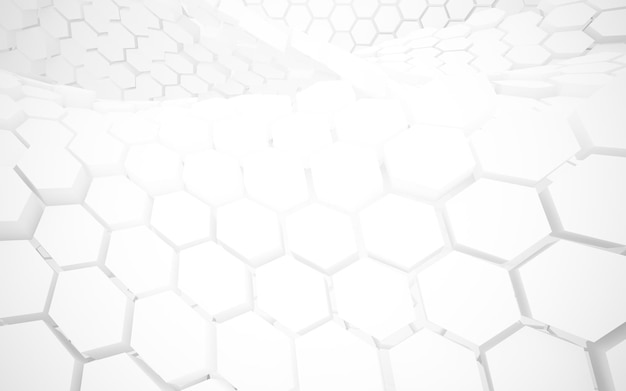 Fondo abstracto de hexágonos blancos con un fondo blanco