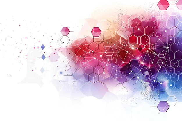 Fondo abstracto con hexágonos y líneas de conexión para tecnología médica o ciencia