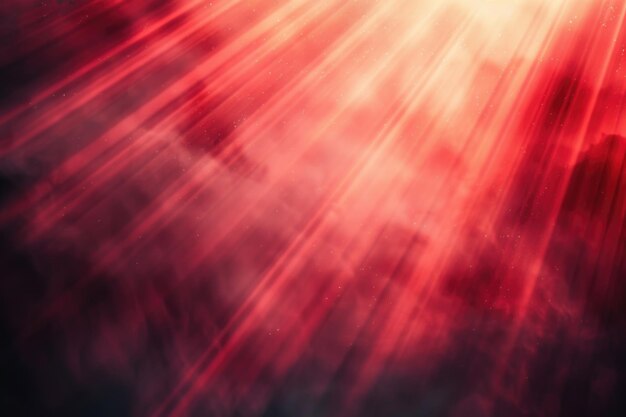 Fondo abstracto con huellas difusas de rayos rojos y blancos brillantes contra una superficie oscura y borrosa