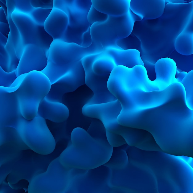 Fondo abstracto con humo azul. Ilustración 3d, renderizado 3d.