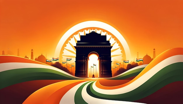 Foto fondo abstracto de la ilustración de la puerta de la india