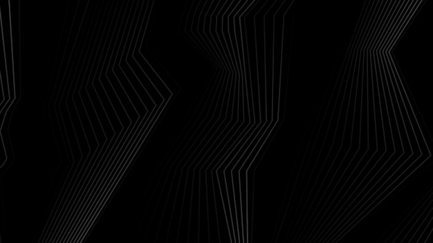 Fondo abstracto de líneas 3d curvas refractadas negras