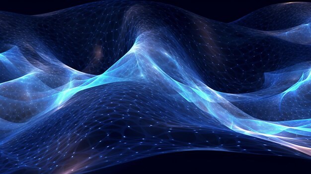 Fondo abstracto con líneas azul neón que forman una composición dinámica y moderna que irradia vitalidad y energía Generativa Ai