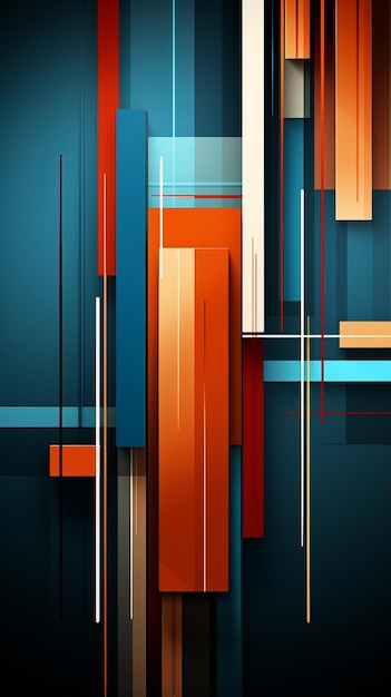 un fondo abstracto con líneas azules, naranjas y rojas