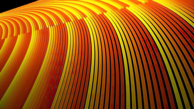Foto fondo abstracto de líneas brillantes en bucle giratorias animación líneas de colores sólidos giran en el mismo