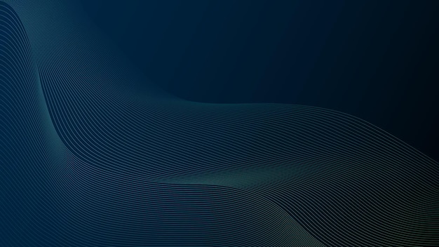 Fondo abstracto con líneas curvas fluidas en un gradiente azul oscuro