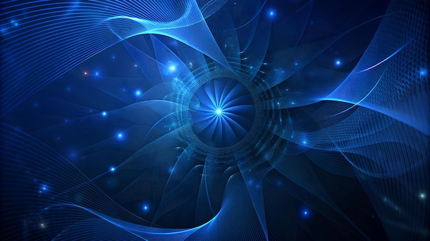 Fondo abstracto con líneas de movimiento azules y efectos de gradiente