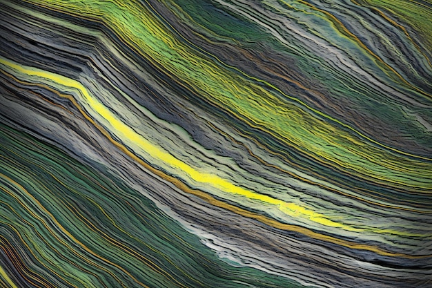 Fondo abstracto con líneas onduladas en amarillo, verde y negro