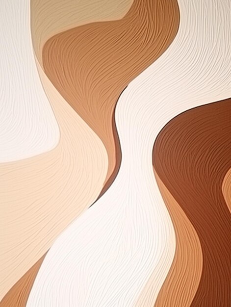 Foto fondo abstracto con líneas onduladas y curvas en ai generativo marrón