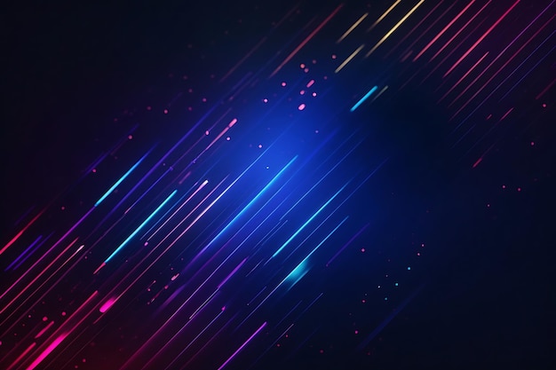 Fondo abstracto con líneas y partículas brillantes Estilo tecnológico futurista