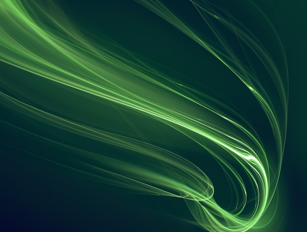 Fondo abstracto con líneas verdes brillantes