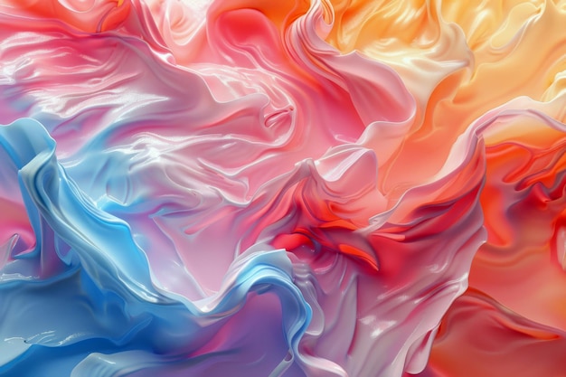 Fondo abstracto de líquido colorido que fluye renderización 3D dibujo digital por computadora