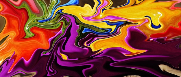 fondo abstracto líquido con rayas de pintura al óleo y acuarela colorida