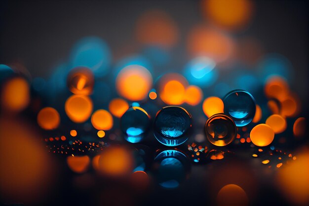 Fondo abstracto con luces bokeh desenfocadas y ai generativo de bolas de cristal