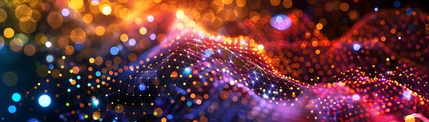 Fondo abstracto con luces de colores y efecto Bokeh