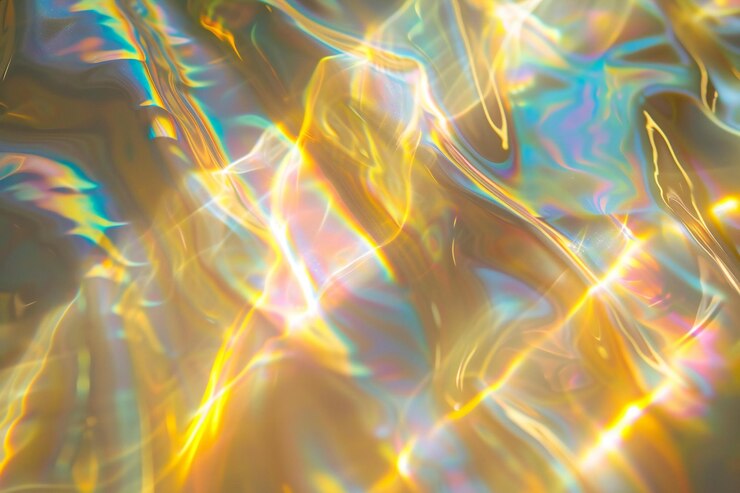 Fondo abstracto con luces desenfocadas y colores de arco iris de sombra