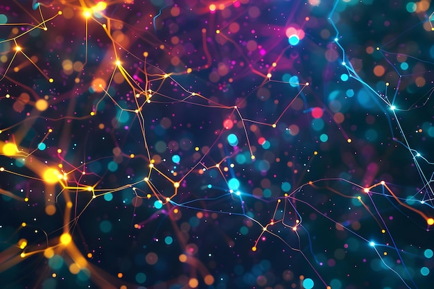 Fondo abstracto con luces y líneas de colores