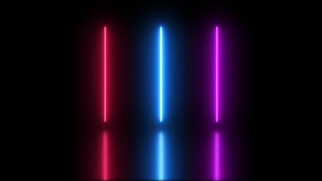 Fondo abstracto con luces de neón coloridas papel tapiz de línea de neón futurista
