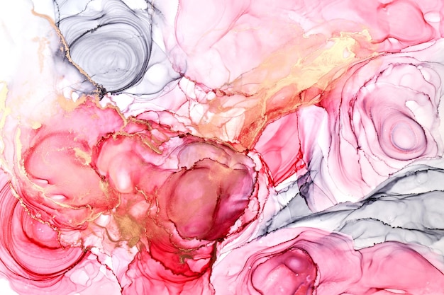 Fondo abstracto de lujo de tinta colorida textura de mármol rosa dorado patrón de arte fluido papel tapiz mezcla de pintura subacuática