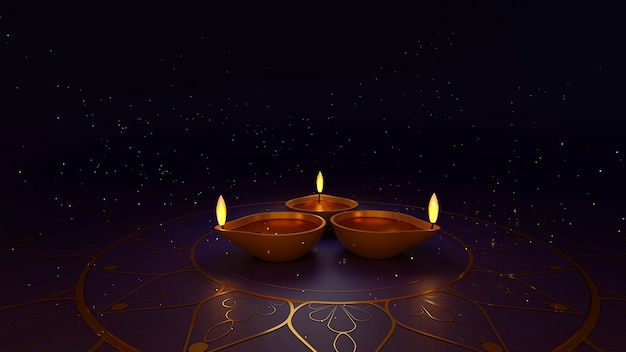 Fondo abstracto La luz de la linterna ilumina la mente. Representación 3D de Spirit and Civilization