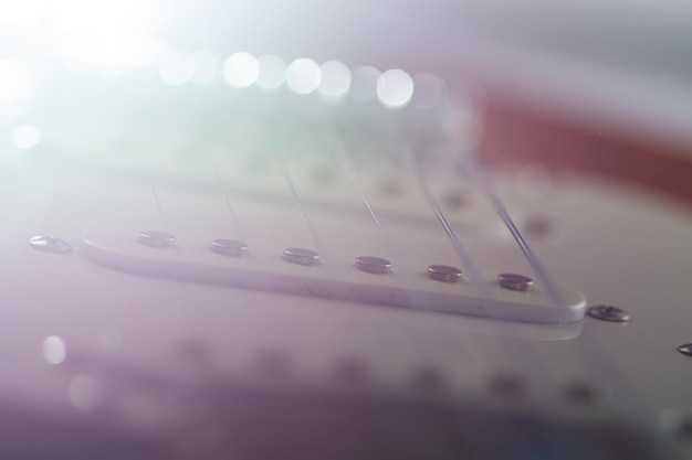 Foto fondo abstracto en macro sobre una guitarra eléctrica