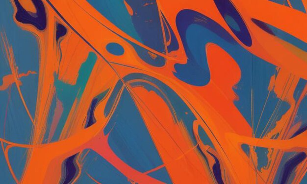 Foto fondo abstracto con manchas de pintura azul naranja y roja