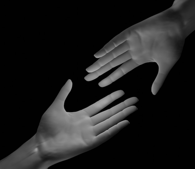 Fondo abstracto de la mano de la ilustración 3d