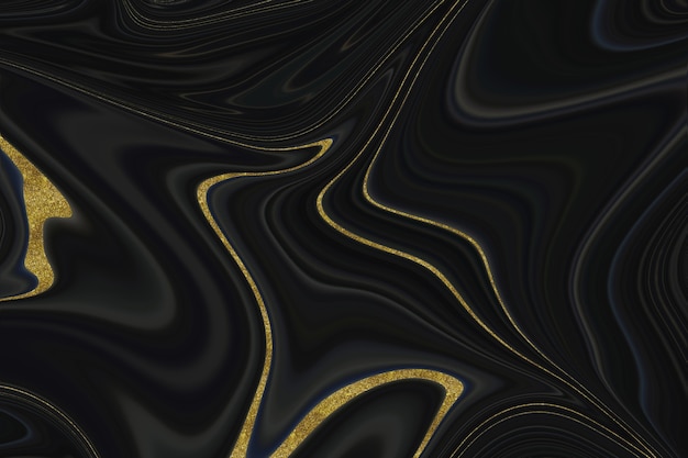 Fondo abstracto de mármol negro y dorado