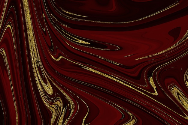 Fondo abstracto de mármol rojo y dorado