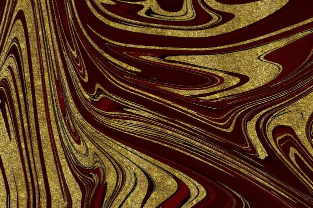 Fondo abstracto de mármol rojo y dorado