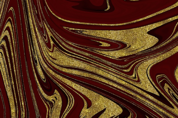 Fondo abstracto de mármol rojo y dorado