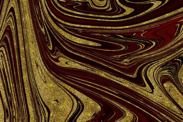 Fondo abstracto de mármol rojo y dorado