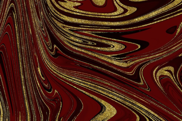 Fondo abstracto de mármol rojo y dorado