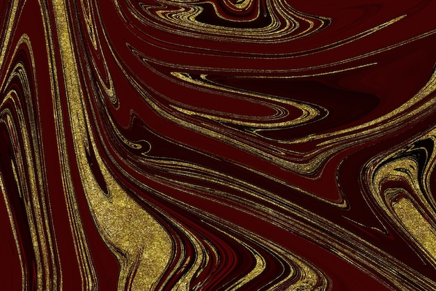 Fondo abstracto de mármol rojo y dorado