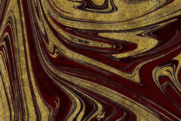 Fondo abstracto de mármol rojo y dorado